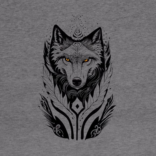 Wolf Wild Animal Nature Illustration Art Tattoo by Cubebox